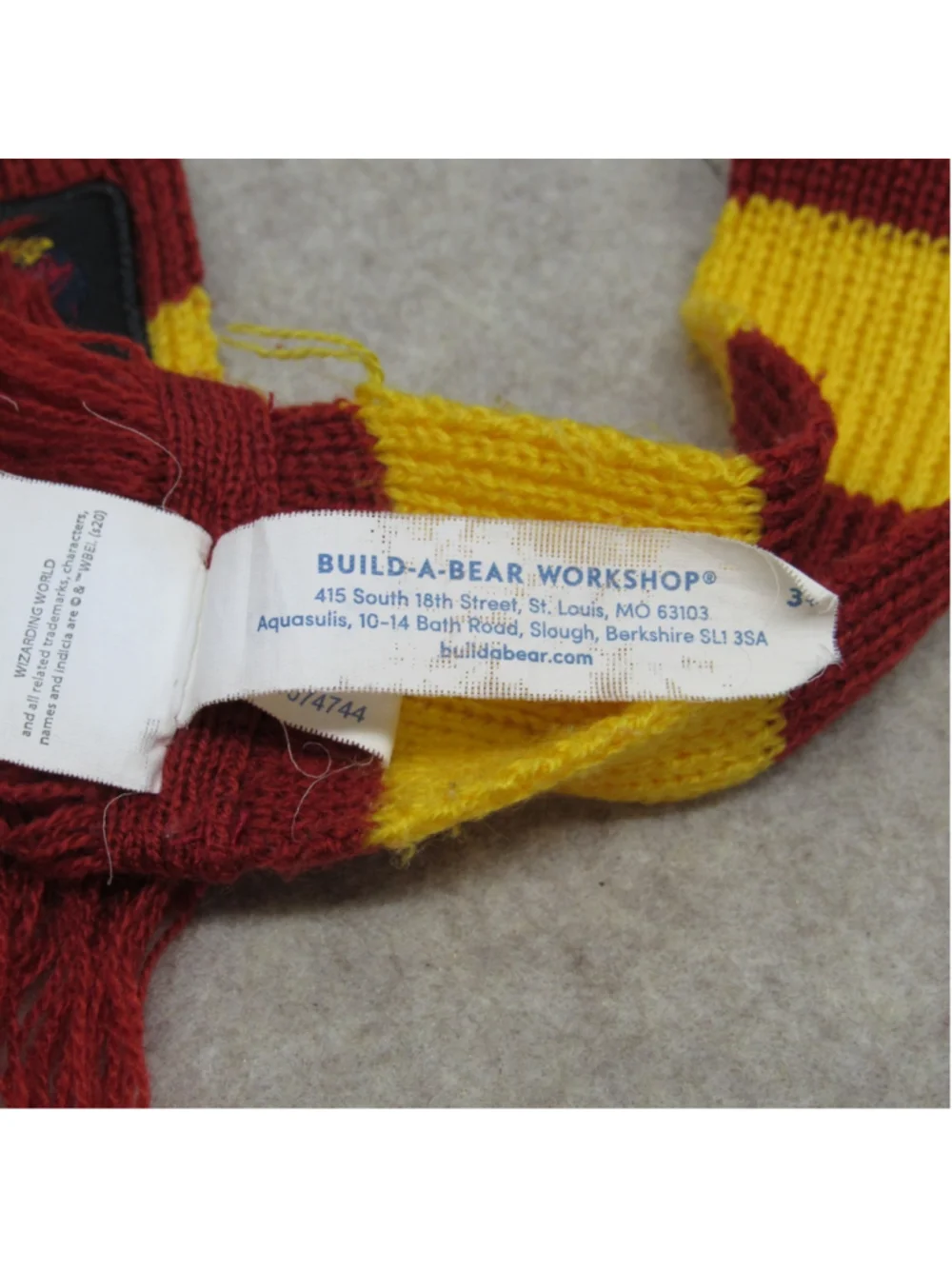 Build A Bear Harry Potter Gryffinder Scarf Plush Teddy Bear Maroon Gold Fringe